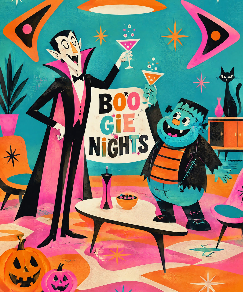 Creepy Cocktail Hour blanket, full design