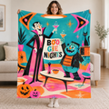 Creepy Cocktail Hour blanket, held open