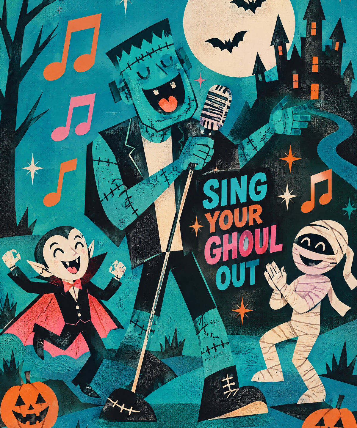 Creature Karaoke blanket, full design