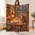 Kitchen Window Stories blanket, held open