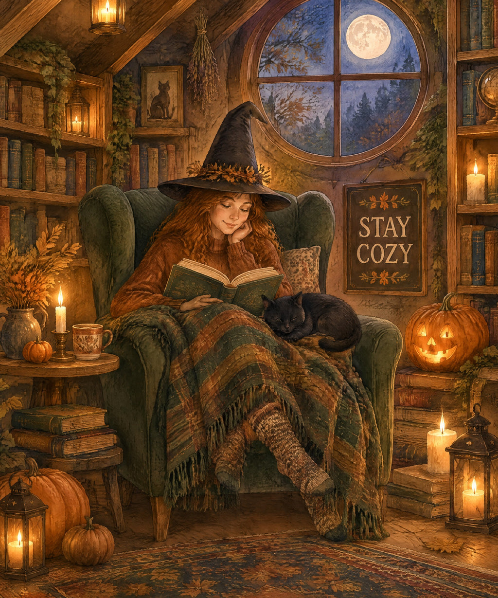 Attic Library Moonlight blanket, full design