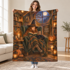 Attic Library Moonlight blanket, held open