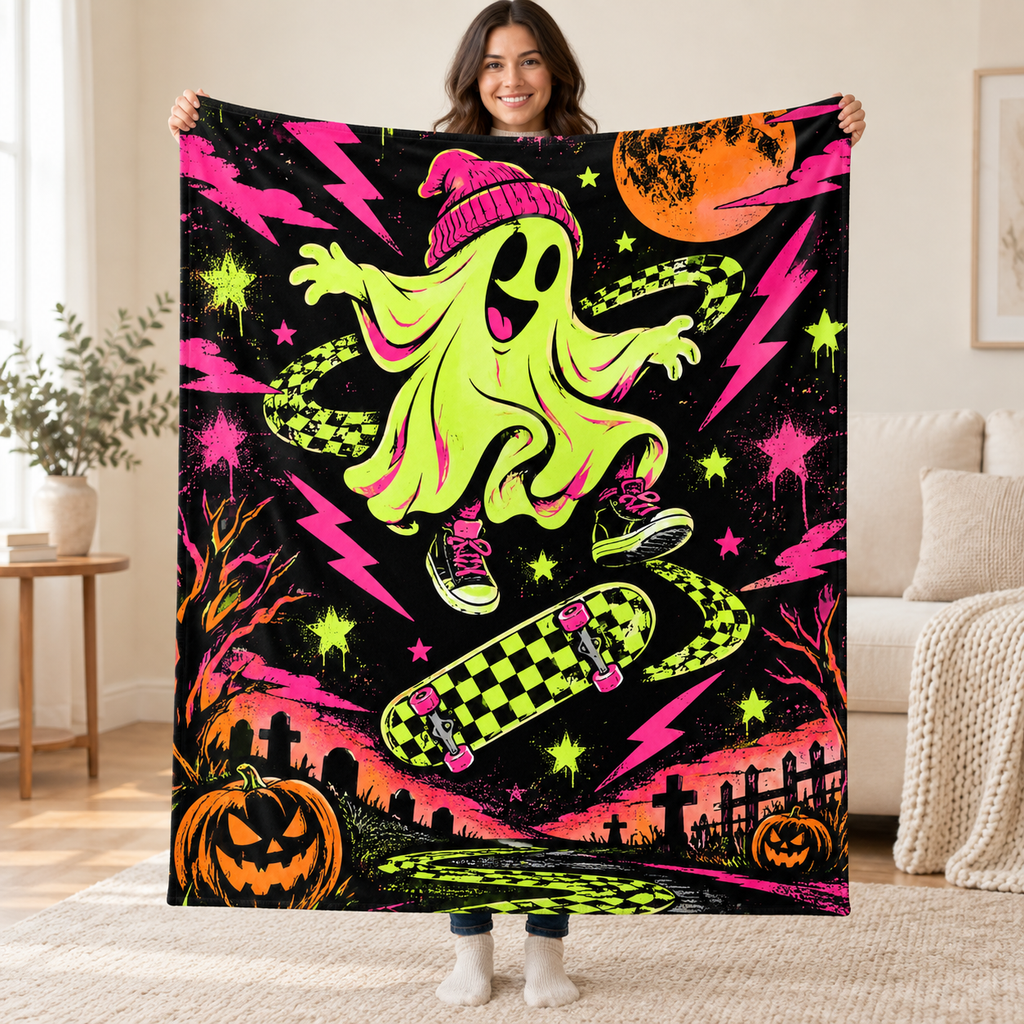 Ghost Skate Session blanket, held open