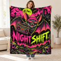 Bat Boombox Beat blanket, held open