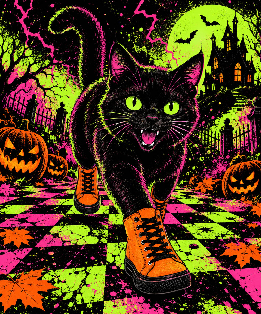 Black Cat Sneaker Club blanket, full design