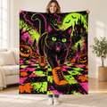 Black Cat Sneaker Club blanket, held open
