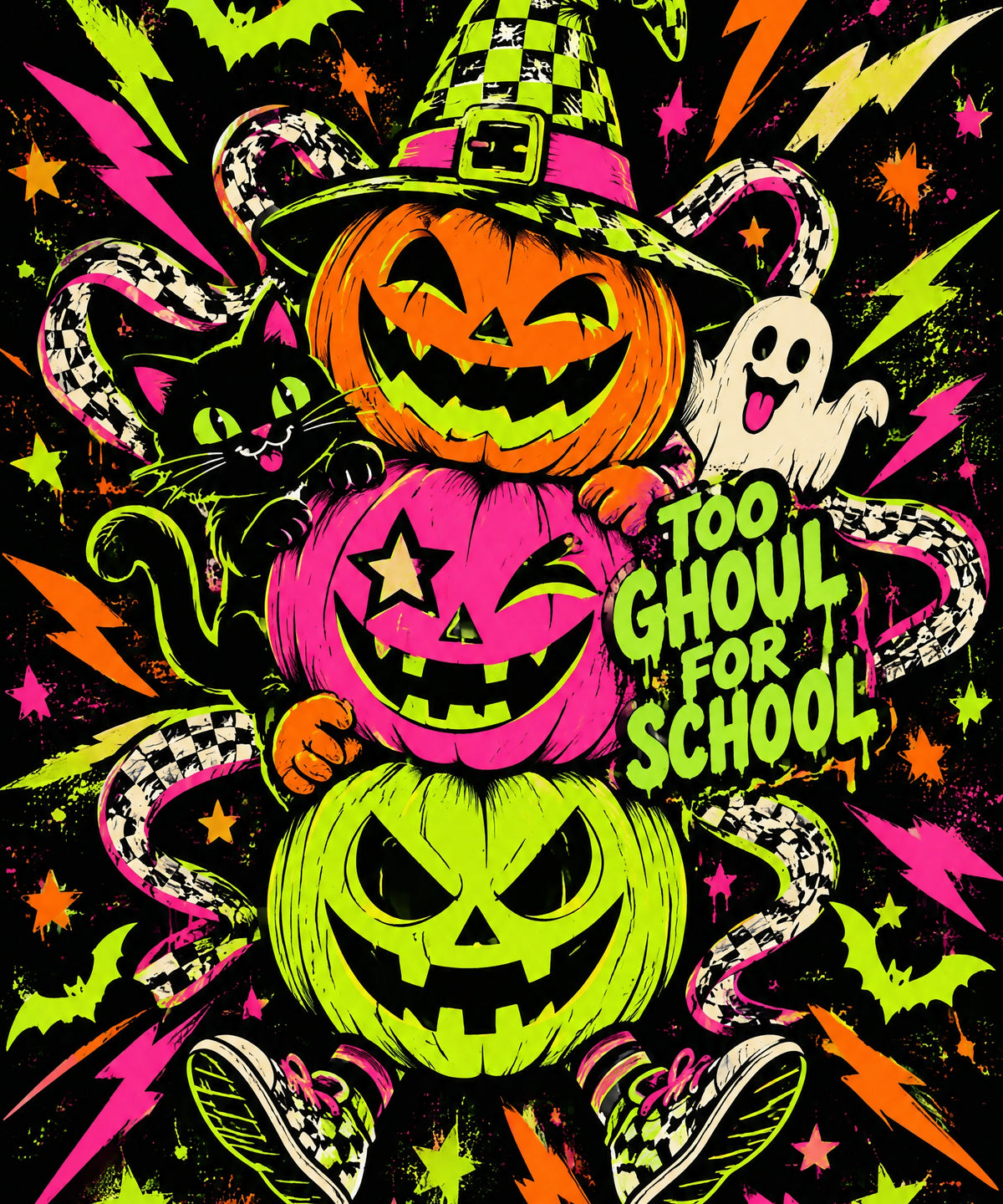 Pumpkin Lightning Riot blanket, full design