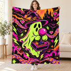Ghost Arcade Rush blanket, held open