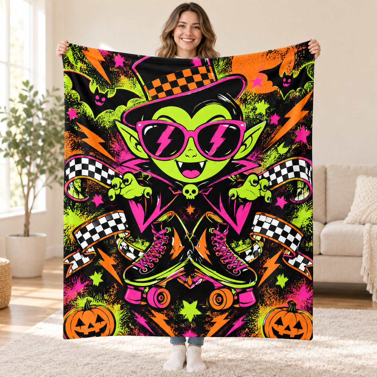 Vampire Roller Blast blanket, held open