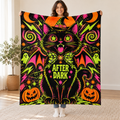 Midnight Cat Energy blanket, held open