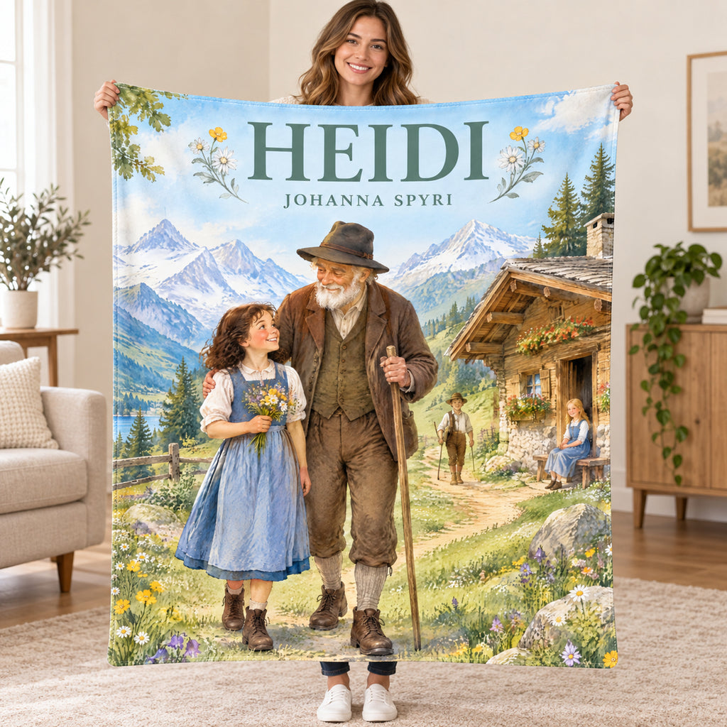 Heidi blanket, held open