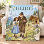 Heidi blanket, on a sofa
