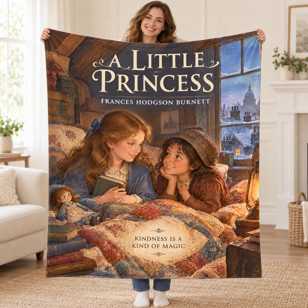 A Little Princess blanket, held open