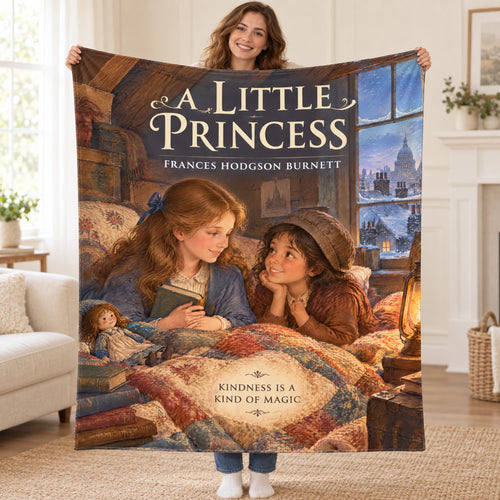 A Little Princess blanket, held open