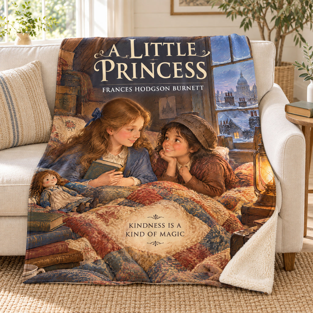 A Little Princess blanket, on a sofa