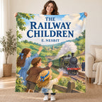 The Railway Children blanket, held open