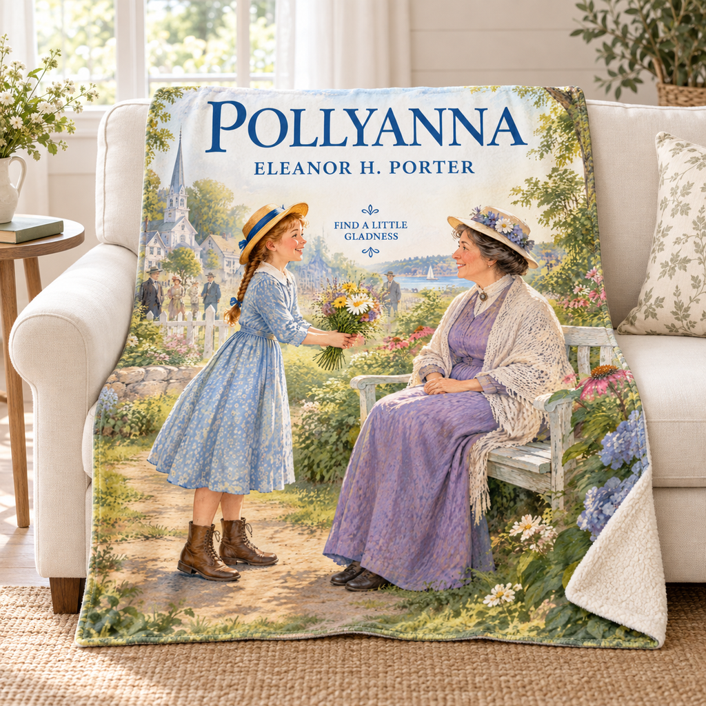 Pollyanna blanket, on a sofa