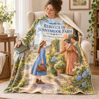 Rebecca of Sunnybrook Farm blanket, wrapped around a reader