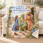 Rebecca of Sunnybrook Farm blanket, on a sofa