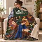 Little Women blanket, wrapped around a reader