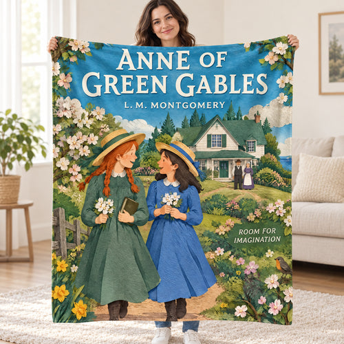 Anne of Green Gables blanket, held open