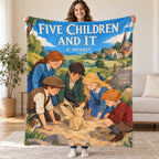 Five Children and It blanket, held open