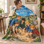 Five Children and It blanket, wrapped around a reader