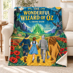 The Wonderful Wizard of Oz blanket, on a sofa