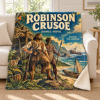 Robinson Crusoe blanket, on a sofa