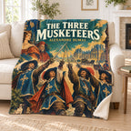 The Three Musketeers blanket, on a sofa