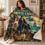 The Count of Monte Cristo blanket, wrapped around a reader