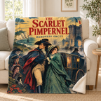The Scarlet Pimpernel blanket, on a sofa