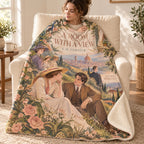 A Room with a View blanket, wrapped around a reader