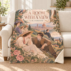 A Room with a View blanket, on a sofa