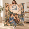 The Blue Castle blanket, held open