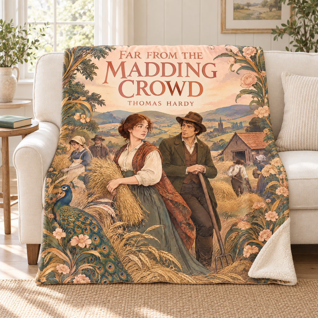 Far from the Madding Crowd blanket, on a sofa