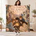 The Story of the Amulet blanket, held open