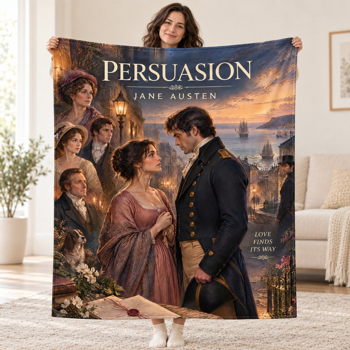 Persuasion blanket, held open