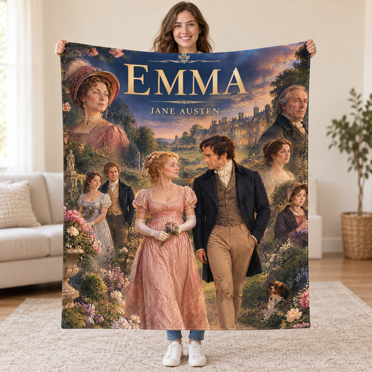 Emma blanket, held open