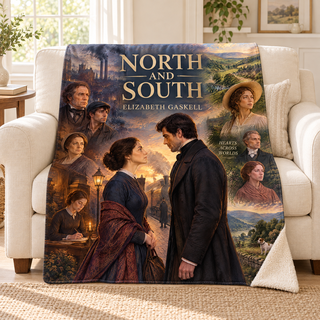 North and South blanket, on a sofa