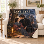 Jane Eyre blanket, on a sofa