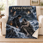 Frankenstein blanket, on a sofa