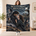 Wuthering Heights blanket, held open