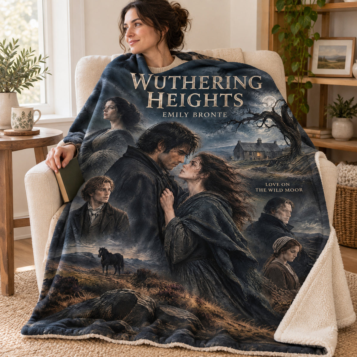 Wuthering Heights blanket, wrapped around a reader