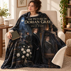 The Picture of Dorian Gray blanket, wrapped around a reader