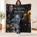 The Strange Case of Dr Jekyll and Mr Hyde blanket, held open