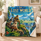 The Lost World blanket, on a sofa
