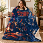 The Adventures of Sherlock Holmes blanket, wrapped around a reader