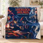 The Adventures of Sherlock Holmes blanket, on a sofa