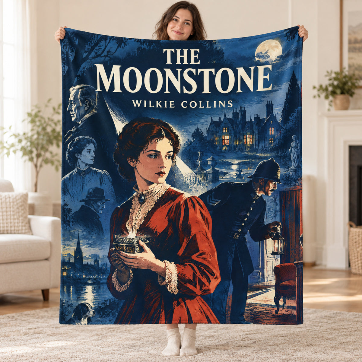 The Moonstone blanket, held open